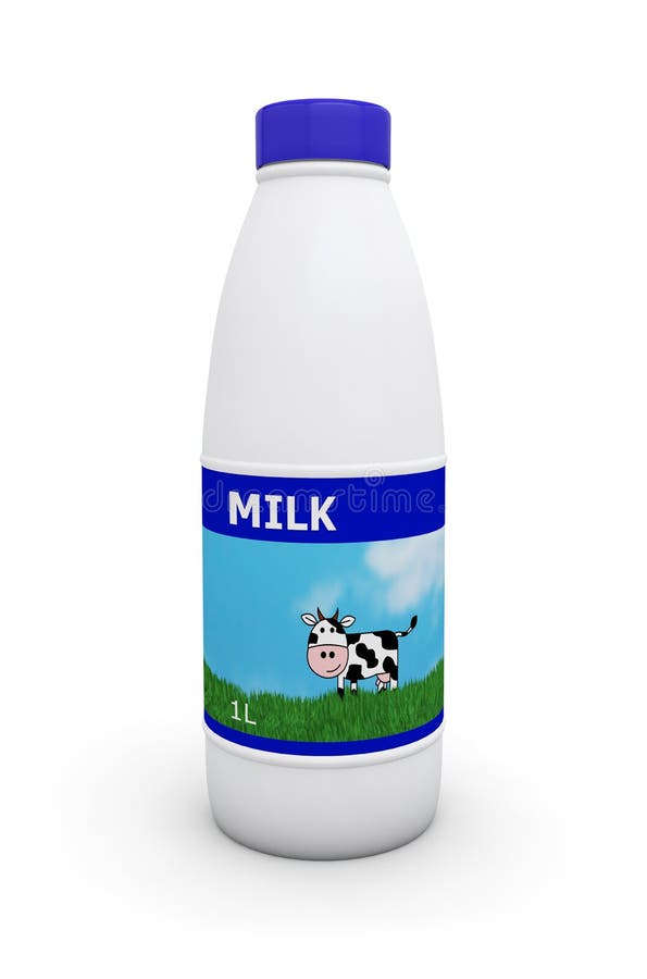 3D fles melk stock illustratie 3D fles melk stock illustratie