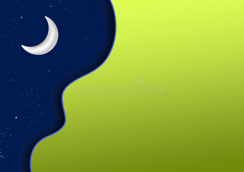 3d Fondo De Luna Y Estrellas Para Portada Página Web Blogs Y Banner Escolar  Stock de ilustración - Ilustración de amarillo, etiqueta: 222641268