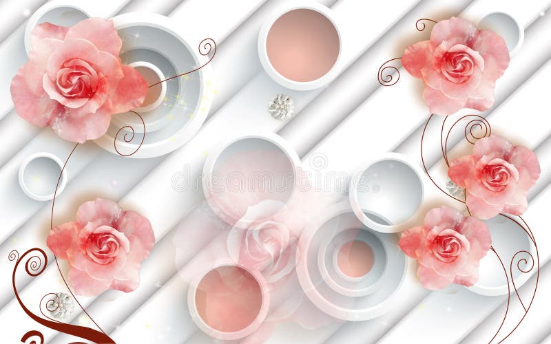 3d Fondo De Pantalla Flores Rosas Sobre Círculos Blancos Foto de archivo - Imagen de vivir, wallpaper: 218351664 3d Fondo De Pantalla Flores Rosas Sobre Círculos Blancos Foto de archivo - Imagen de vivir, wallpaper: 218351664