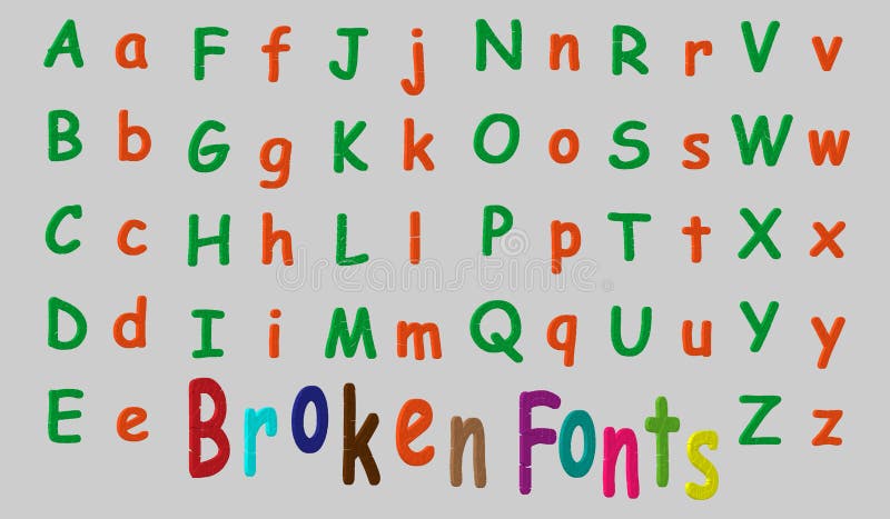 3d font in the style of a broken or cracked. Vector illustration. It`s easy to change the color. royalty free illustration 3d font in the style of a broken or cracked. Vector illustration. It`s easy to change the color. royalty free illustration