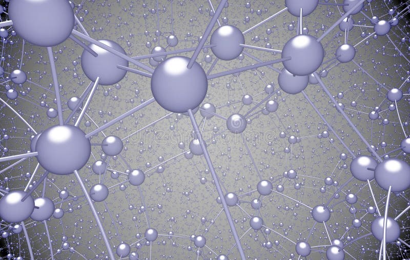 Fractal Rendering Molecular Atomic Crystal Ctructure royalty free illustration