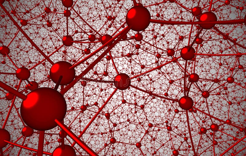Fractal Rendering Molecular Atomic Crystal Ctructure royalty free illustration