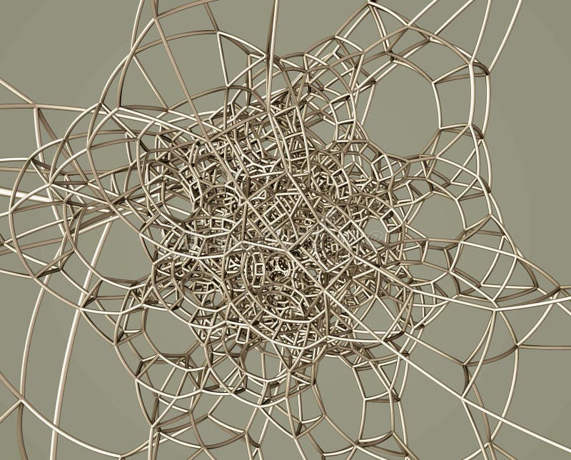 3D Fractal Rendering Molecular Foam Ctructure Futuristic Construction Plexus Background royalty free illustration