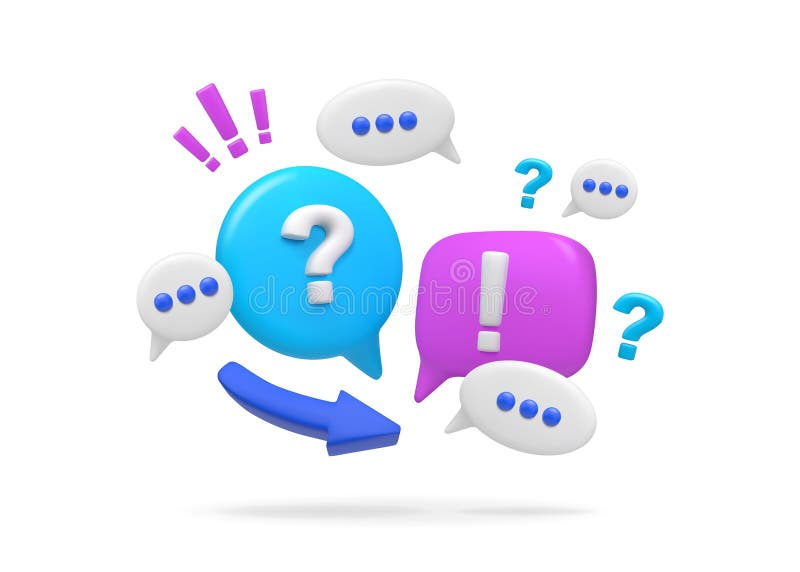 3d Frage. Abfragezeichen. Symbol. Anfrage. Kommunikations- oder Sprechblase. FAQ-Dialog. Verwirrung lizenzfreie abbildung