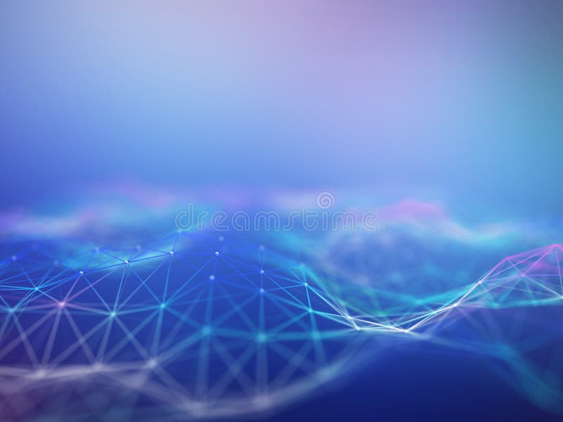 3D render of an abstract background with a plexus design with a shallow depth of field. 3D render of an abstract background with a plexus design with a shallow depth of field