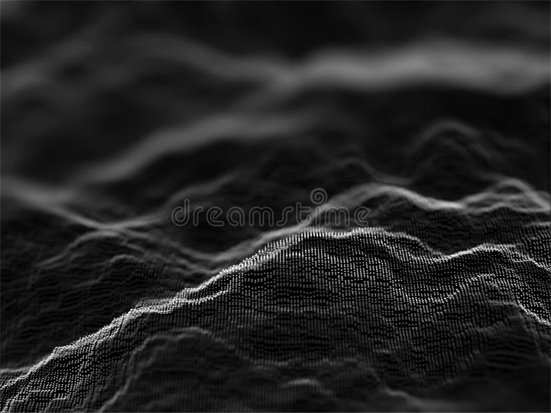 3D render of an abstract background of flowing cyber particles with shallow depth of field. 3D render of an abstract background of flowing cyber particles with shallow depth of field