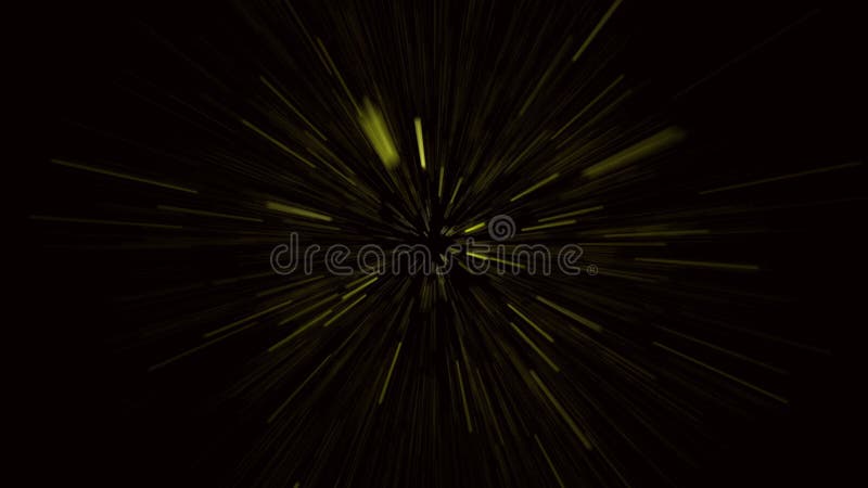 3d fundo preto animado com linhas de luz amarelas. ilustração royalty free