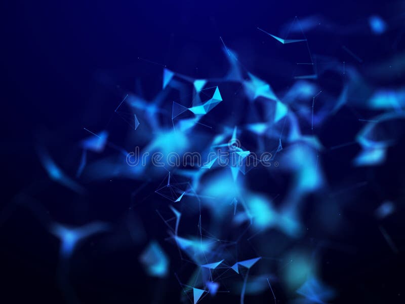 3D render of a techno background with connecting lines and dots - shallow depth of field. 3D render of a techno background with connecting lines and dots - shallow depth of field
