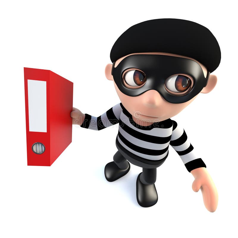 3d Funny Cartoon Burglar Thief Character Stealing a Folder Full of Data Stock Illustration - Illustration of icon, concept: 113279749 3d Funny Cartoon Burglar Thief Character Stealing a Folder Full of Data Stock Illustration - Illustration of icon, concept: 113279749