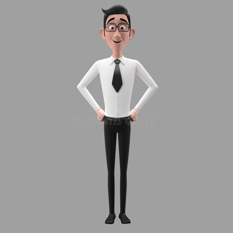 3d Funny Character, Cartoon Sympathetic Looking Business Man Stock Photo -  Image of design, business: 47992346