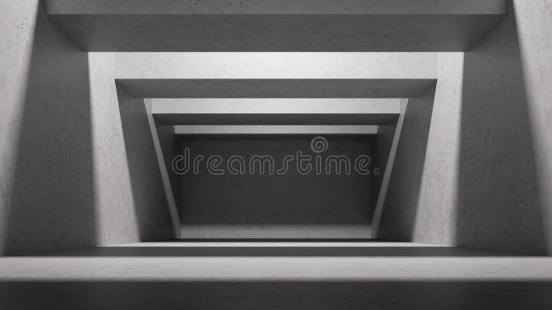 3d făcând ca fundalul industrial abstract să fie iluminat cu lumină puternică cu cameră goală închisă vector illustration