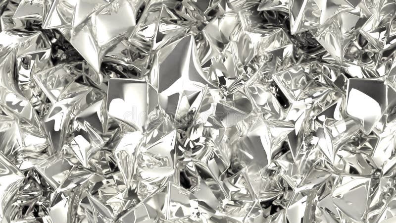 3d făcând ca pe suprafața argintie a unui material tehnologic cu o formă elegantă să se formeze valuri lichide strălucitoare stock illustration