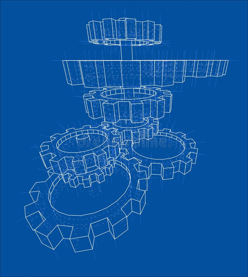 3D gears. Vector stock vector. Illustration of abstract - 129428133