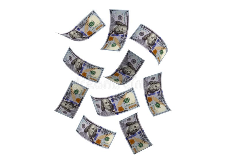 3D-weergave van 100 Amerikaanse dollarbiljetten stock illustratie