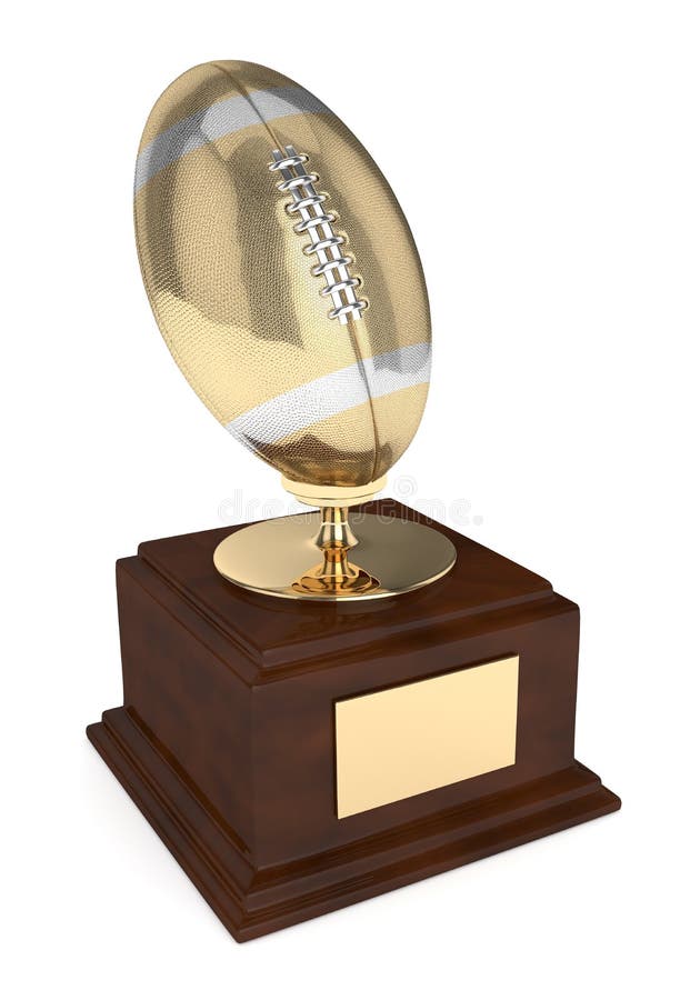 3d geef van Amerikaanse footballltrofee terug over wit vector illustratie 3d geef van Amerikaanse footballltrofee terug over wit vector illustratie