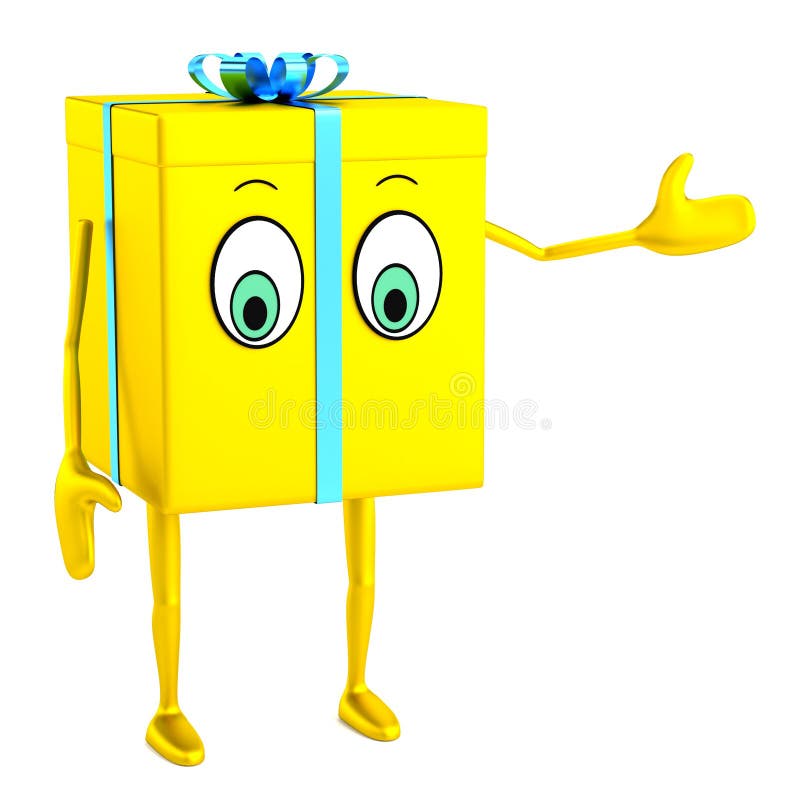 3d geef van gift terug stock illustratie