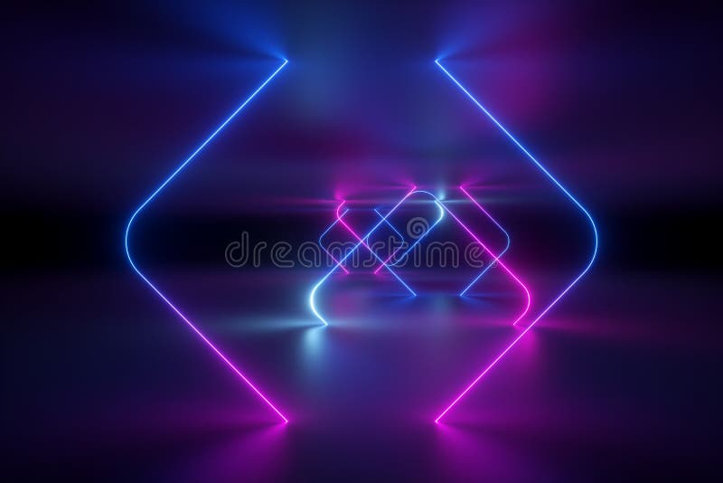 3d render of abstract background, ultraviolet neon light, virtual reality, glowing lines, tunnel, pink blue vibrant colors, laser show. 3d render of abstract background, ultraviolet neon light, virtual reality, glowing lines, tunnel, pink blue vibrant colors, laser show