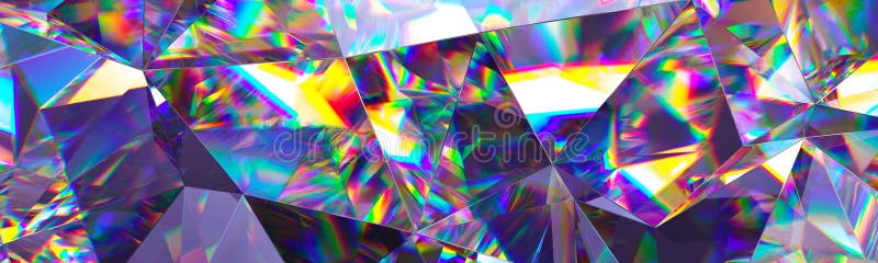 3d geef, vat kristalachtergrond, iriserende textuur, macropanorama, gefacetteerde gem, breed panoramisch veelhoekig behang samen stock illustratie 3d geef, vat kristalachtergrond, iriserende textuur, macropanorama, gefacetteerde gem, breed panoramisch veelhoekig behang samen stock illustratie