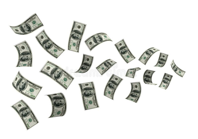 3d geeft 100 US-dollarpapier vector illustratie