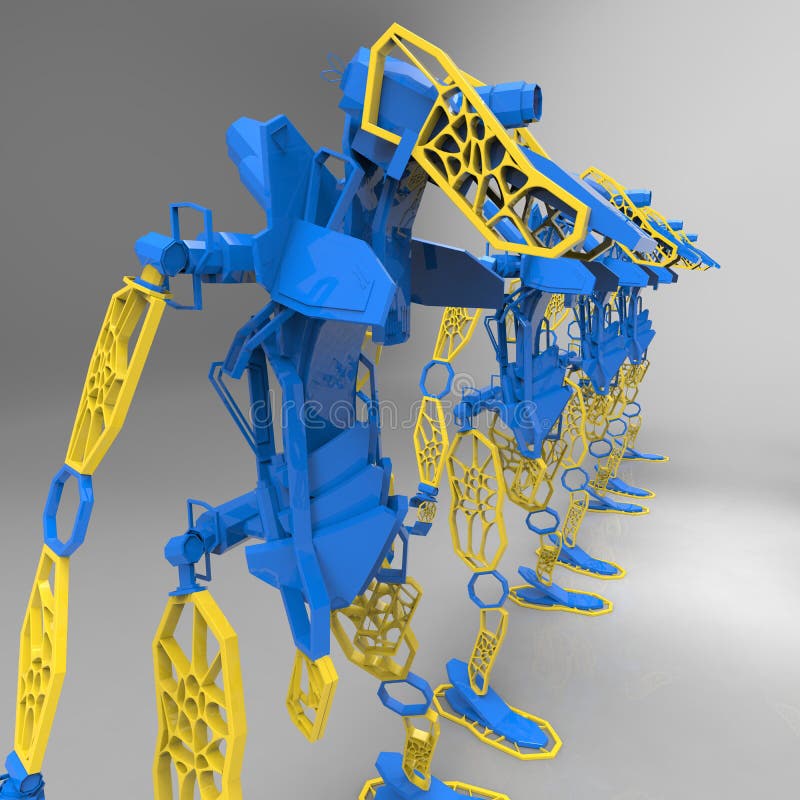 3D generative design of a robot - 3D Illustration stock illustration 3D generative design of a robot - 3D Illustration stock illustration