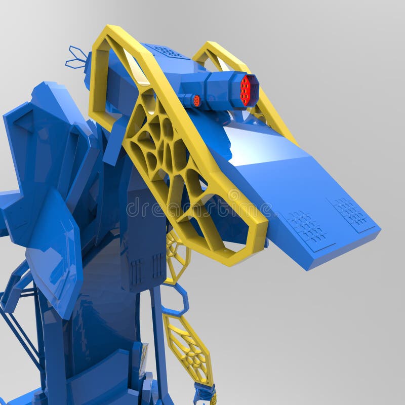 3D generativer Entwurf eines Roboters - Illustration 3D vektor abbildung