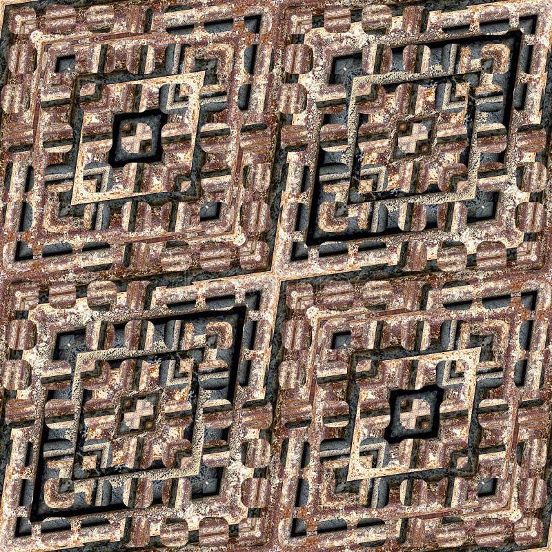 3d geometric stone surface tile pattern stock illustration