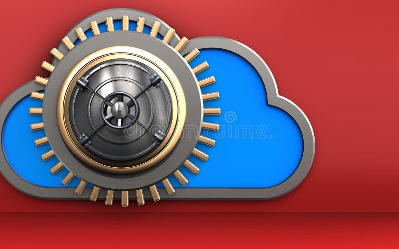 3d gesloten deur van de bankdeur gesloten bank vector illustratie