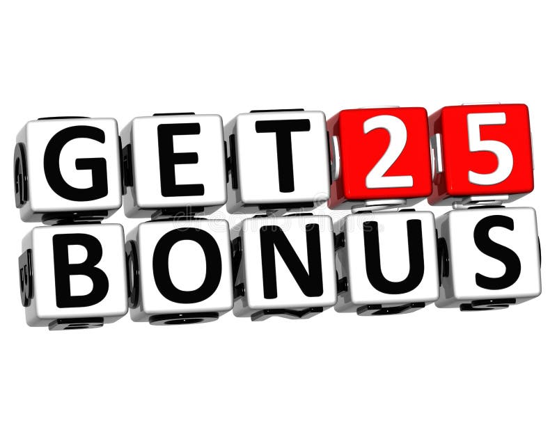 3D Get 25 Bonus Credits Block Letters Stock Illustration Illustration