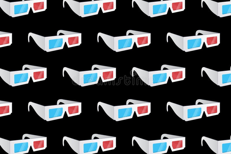 3d glasses pattern isolated on black background royalty free illustration