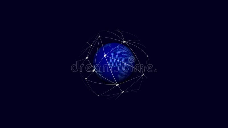 3D glossy Planet Earth Rotation Animation. Globe Spinning Seamless Loop video. stock illustration
