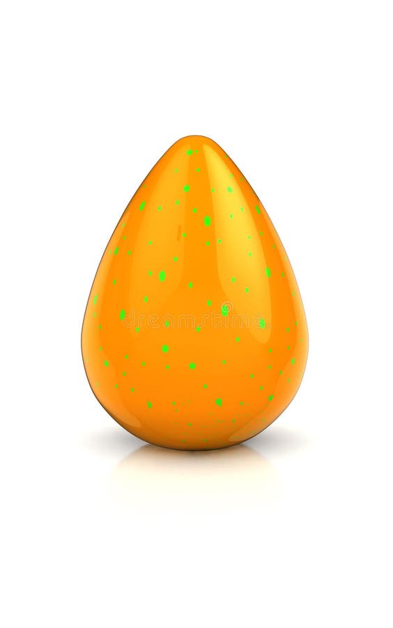 3d glossy and shinny colorful orange egg