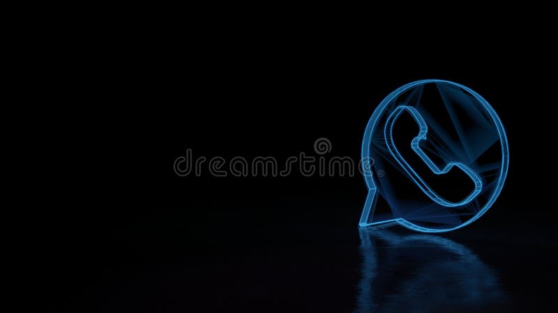 3d Glowing Wireframe Symbol of Symbol of Communication Whatsapp Isolated on Black  Background Editorial Photography - Illustration of application, help:  151174677