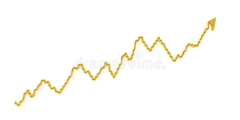 3D Gold Chart Analysis Market Trends for Investment Options in Precious Metals and Stocks vector illustration