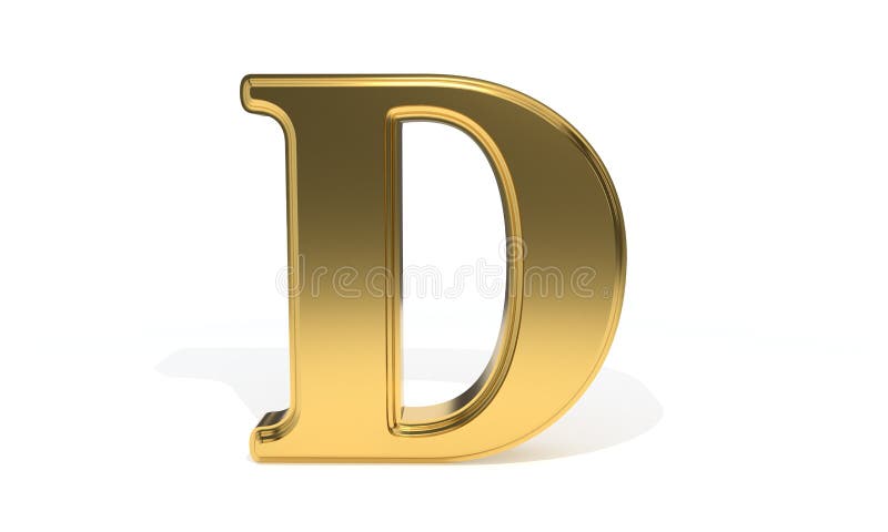 D Gold Colored Alphabet, 3d Rendering Stock Illustration - Illustration ...