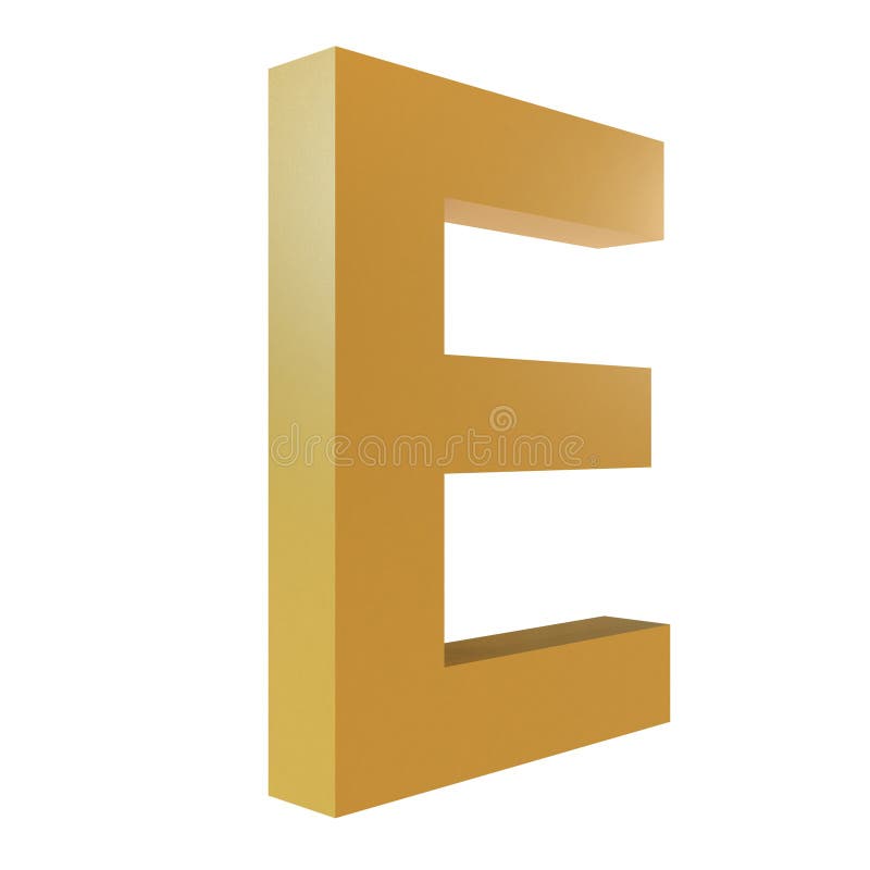 3D Gold Letter E stock photo. Image of finance, golden - 84558646