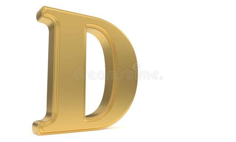 D Gold Romantic Alphabet, 3d Rendering Stock Illustration ...