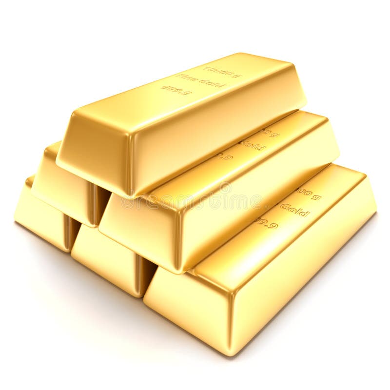 Golden bars 3d stock illustration. Illustration of bank - 21469301