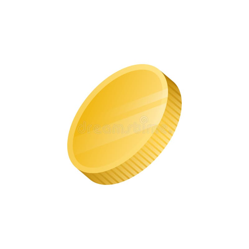 3D Golden Coin. Isolated Graphic Money on White Background Stock Vector ...