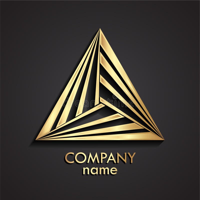 3d golden modern shape triangle logo royalty free illustration