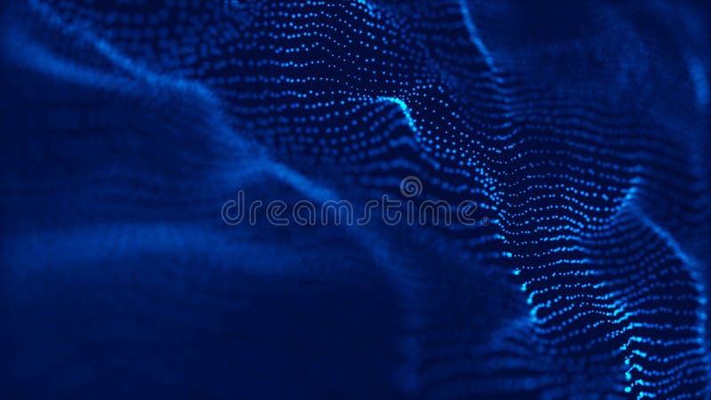 Wave of particles. Abstract Blue Geometric Background. Big data visualization. Data technology abstract futuristic illustration. 3d rendering. Wave of particles. Abstract Blue Geometric Background. Big data visualization. Data technology abstract futuristic illustration. 3d rendering