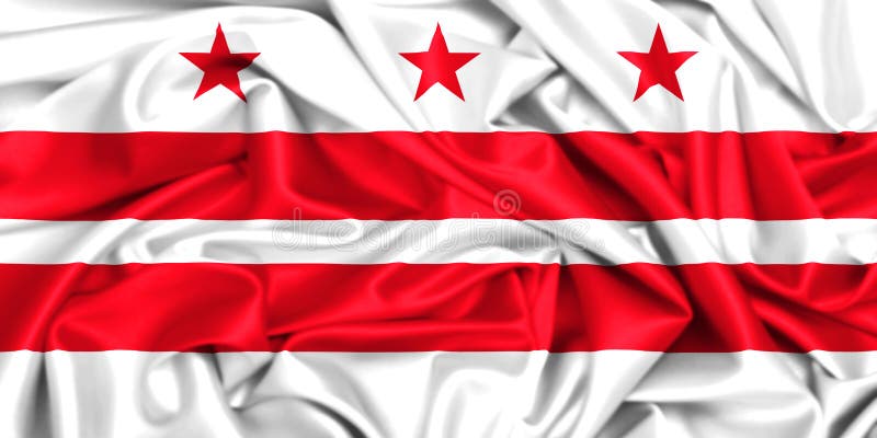 3d golvende vlag van Washington D C Het District van Colombia stock illustratie 3d golvende vlag van Washington D C Het District van Colombia stock illustratie