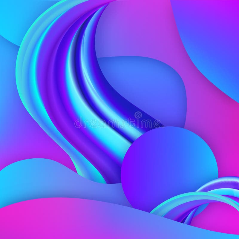 3D Gradient Fluid Geometric Elements royalty free illustration