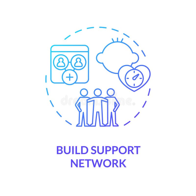 Concept de rețea de suport pentru construirea pictogramei gradient 2d vector illustration
