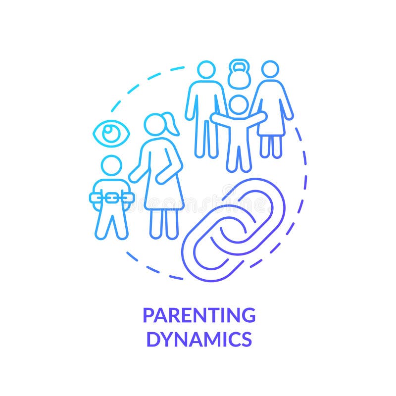 Concept de dinamică părinte pentru pictogramă gradient 2d stock illustration