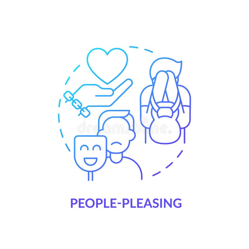 Pictogramă gradient 2d persoane care pledează concept royalty free illustration