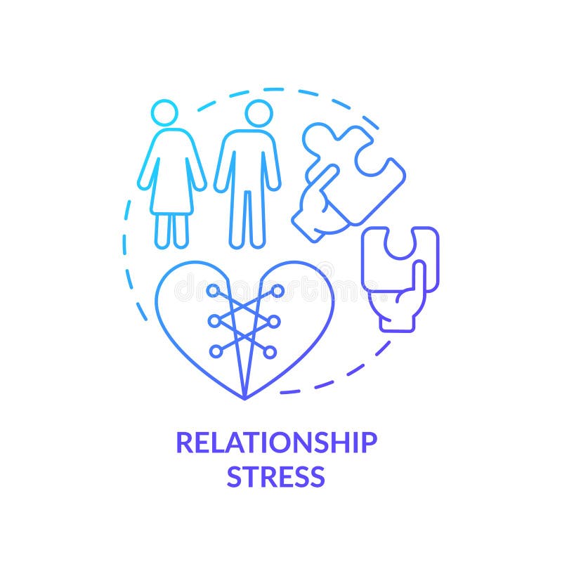 Concept de stres pentru relația pictogramei gradient 2d vector illustration