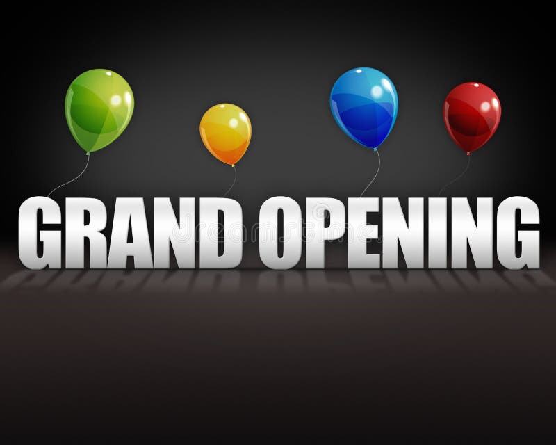 Grand opening ceremony with colorful balloons Vector Image