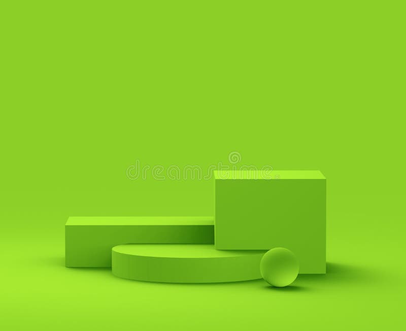 3d green podium minimal studio background. vector illustration