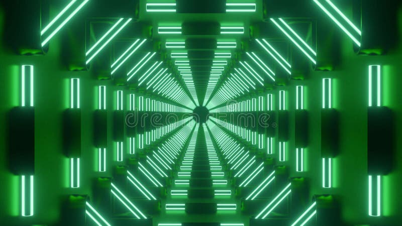 3d Green Sci Fi Tech Tunnel Loopable Motion Background Design Moving