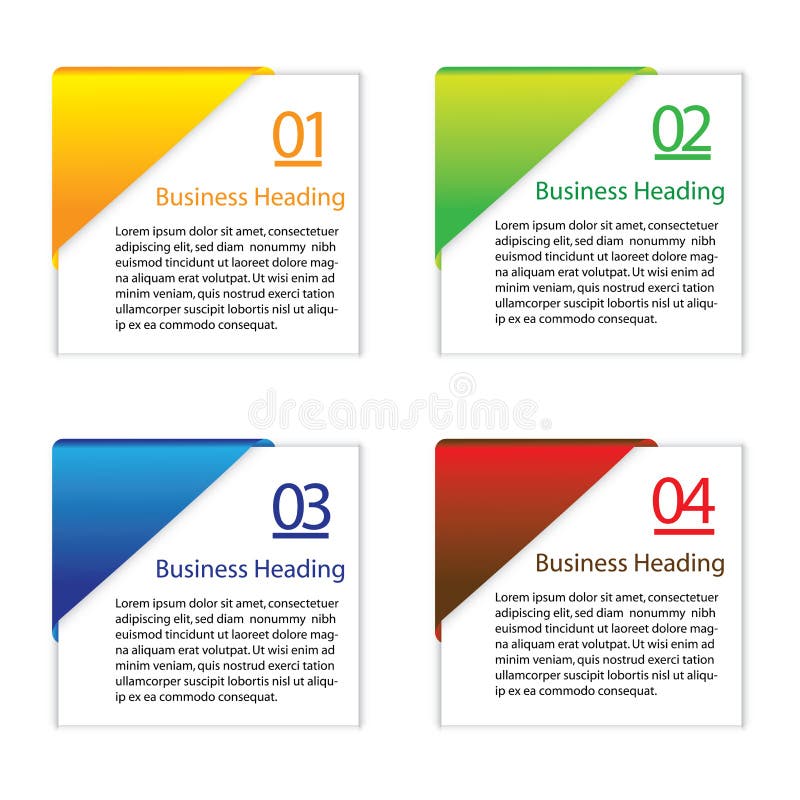 3D grpahic illustration of colorful blank or empty info cards